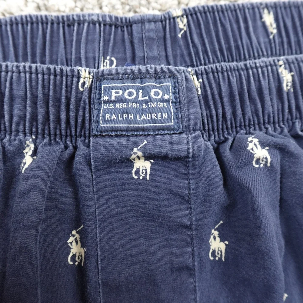 VTG Polo Ralph‎ Lauren Pant Mens XL Blue Pony Pull On Sleepwear Pajama Bottoms